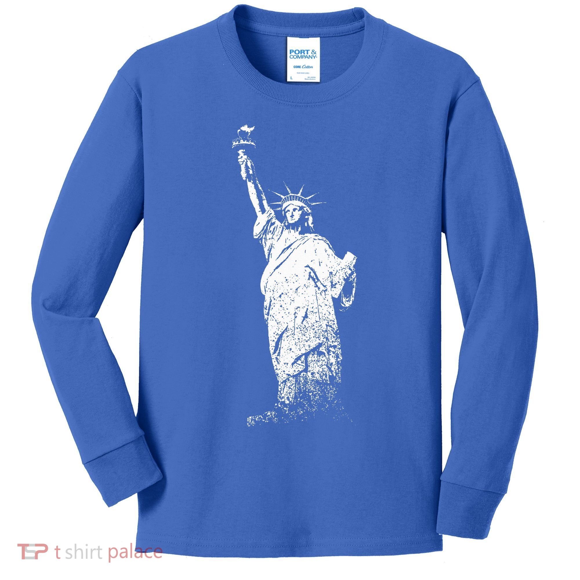 New York Statue Of Liberty Kids Long Sleeve Shirt