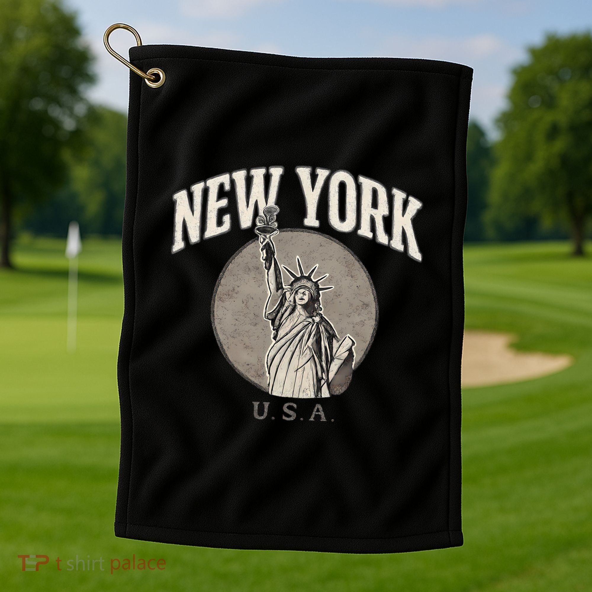 New York Statue of Liberty Artwork Golf Towel