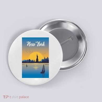 New York Travel Poster Button