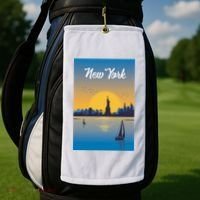 New York Travel Poster Golf Towel thumb 2
