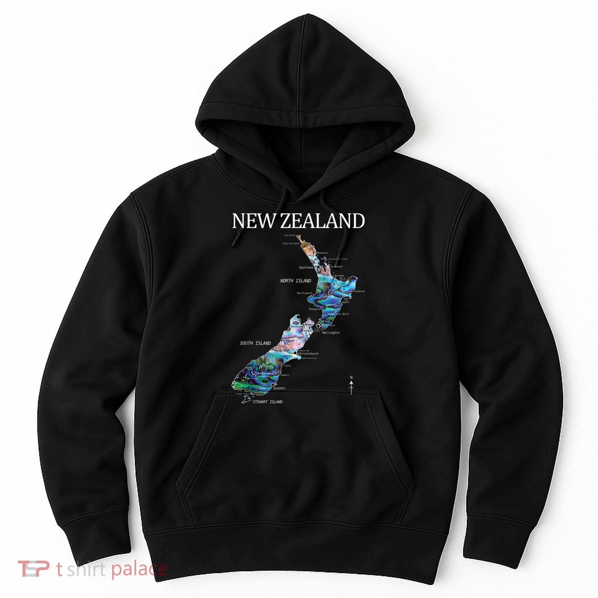 New Zealand Detailed Map Hoodie