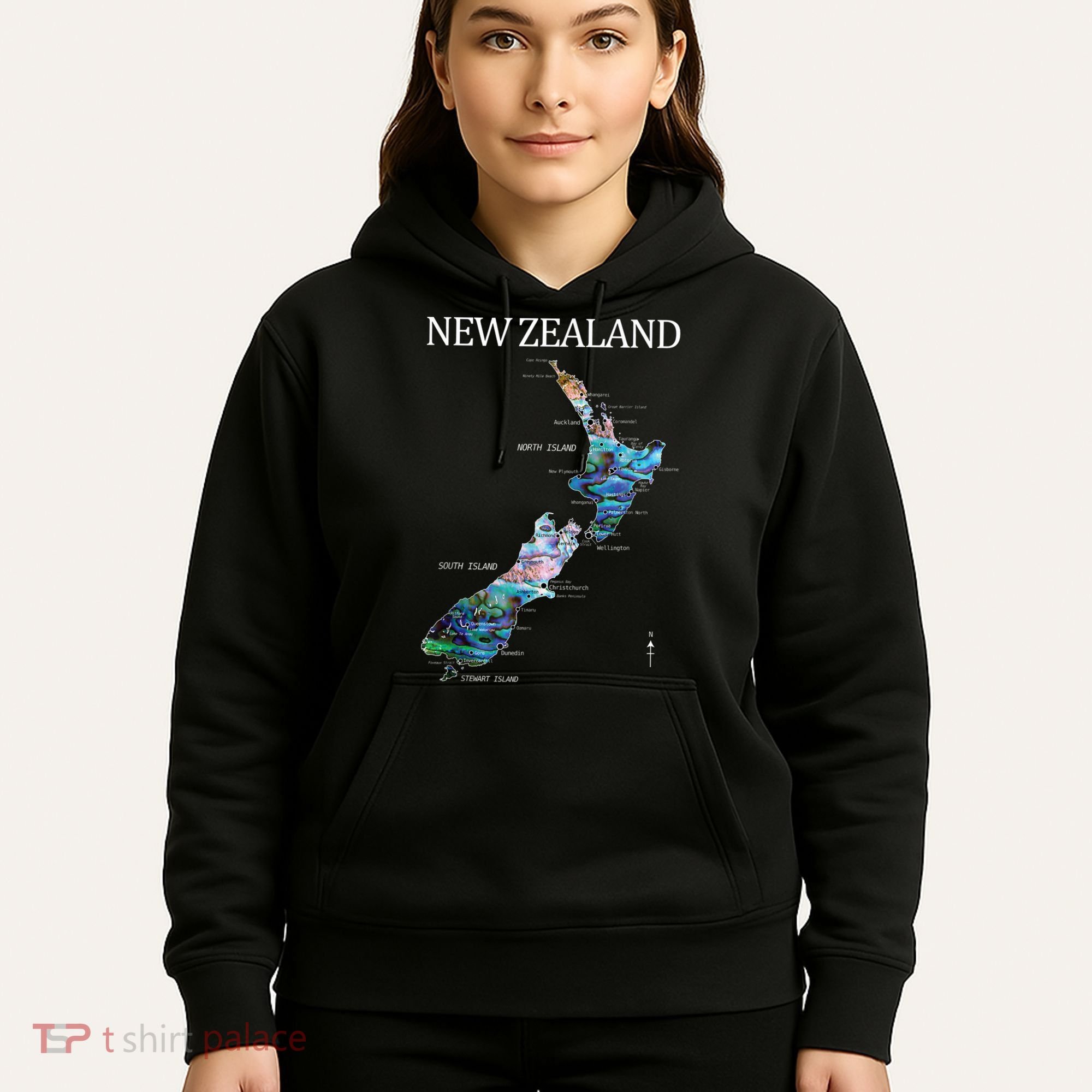 New Zealand Detailed Map Hoodie