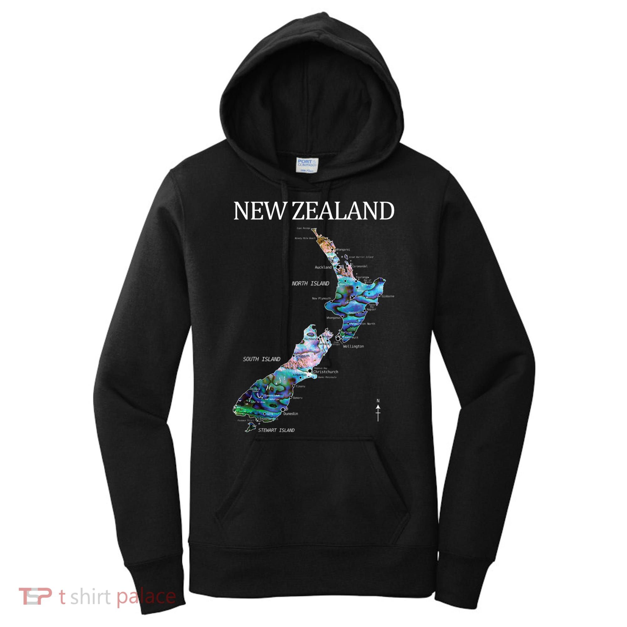 New Zealand Detailed Map Women's Hoodie
