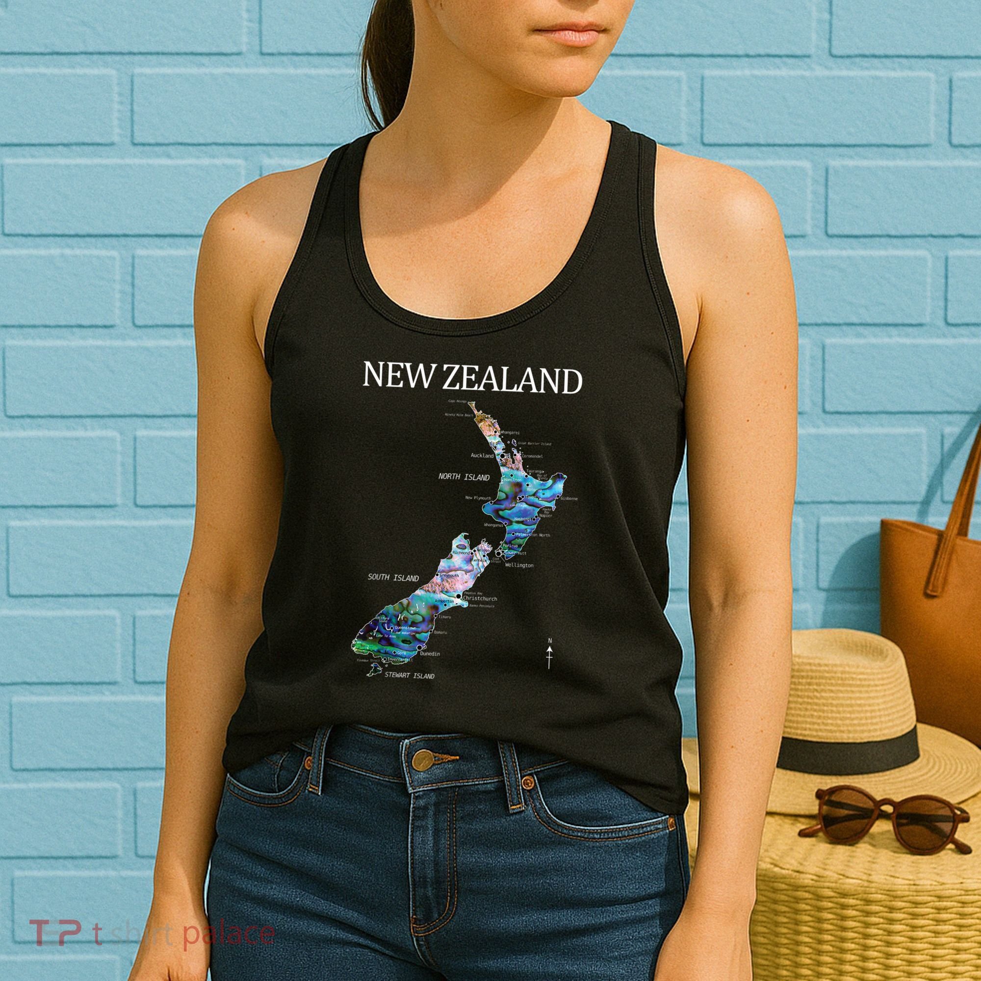 New Zealand Detailed Map Women's Tank Top