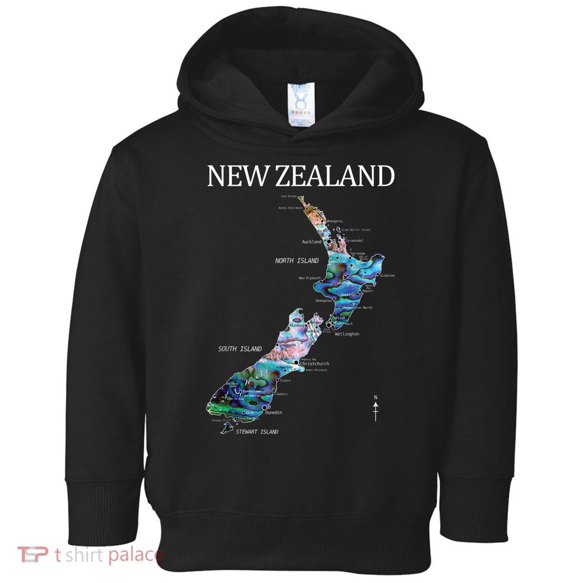 New Zealand Detailed Map Toddler Hoodie