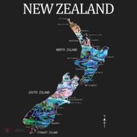 New Zealand Detailed Map Golf Towel thumb 3