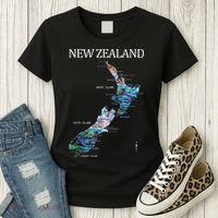 New Zealand Detailed Map Women's T-Shirt thumb 3