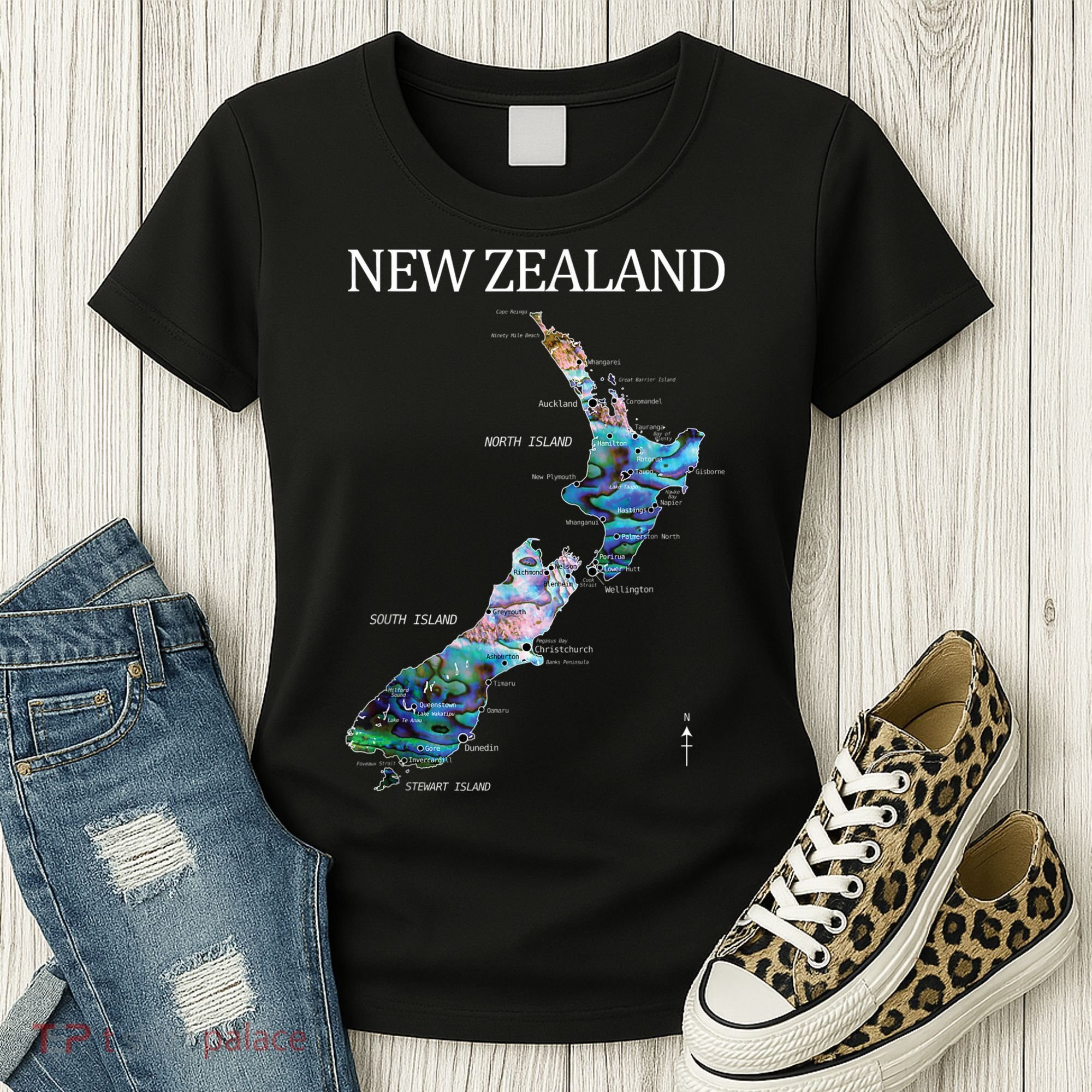 New Zealand Detailed Map Women's T-Shirt