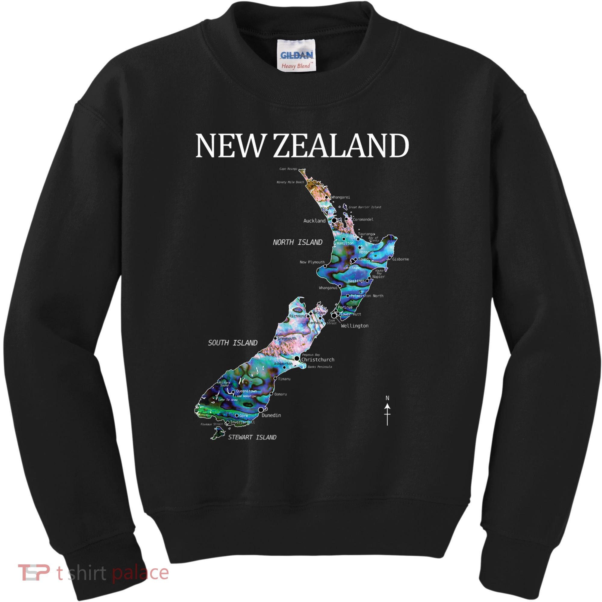 New Zealand Detailed Map Kids Sweatshirt