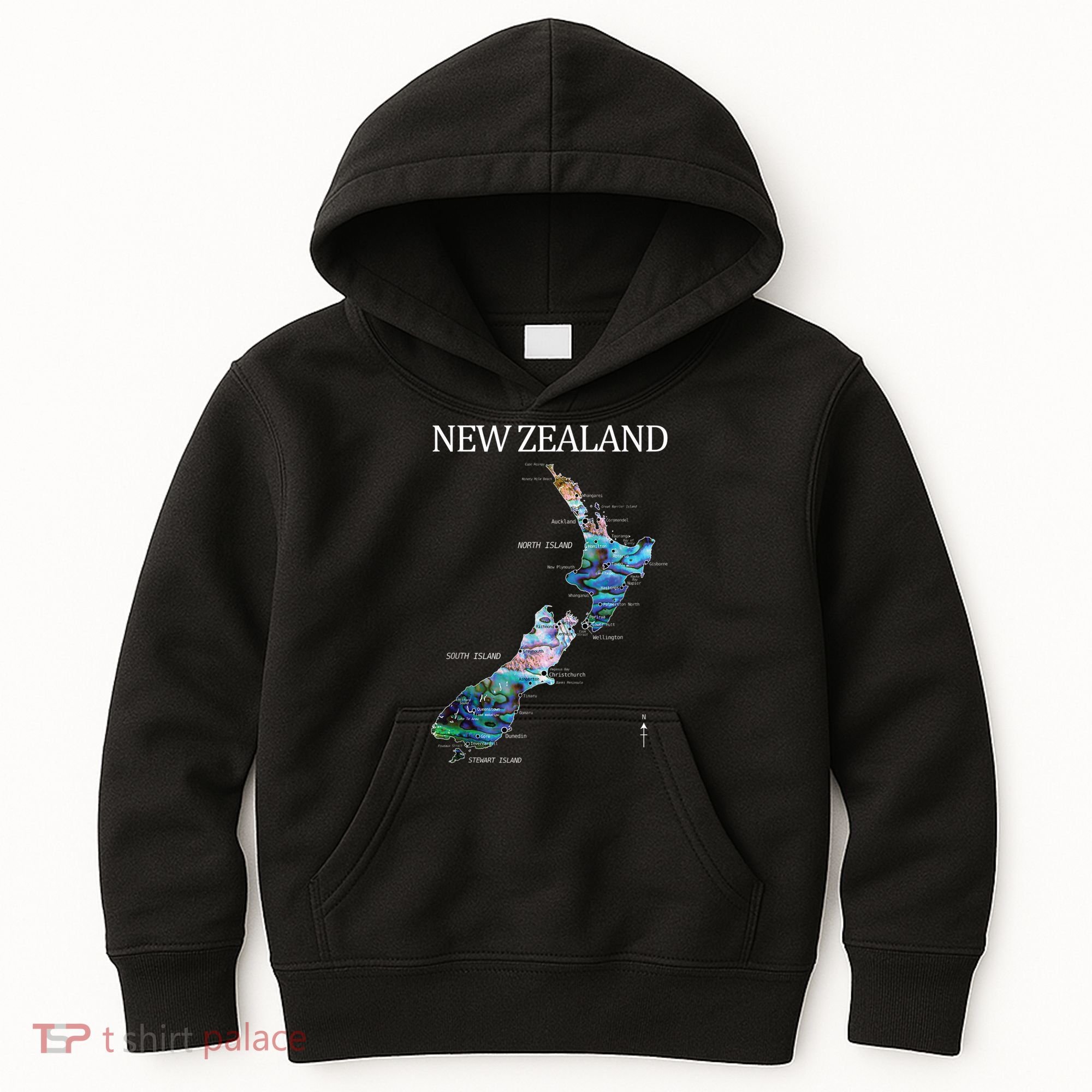 New Zealand Detailed Map Kids Hoodie