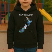 New Zealand Detailed Map Kids Hoodie thumb 3