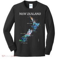 New Zealand Detailed Map Kids Long Sleeve Shirt thumb 0
