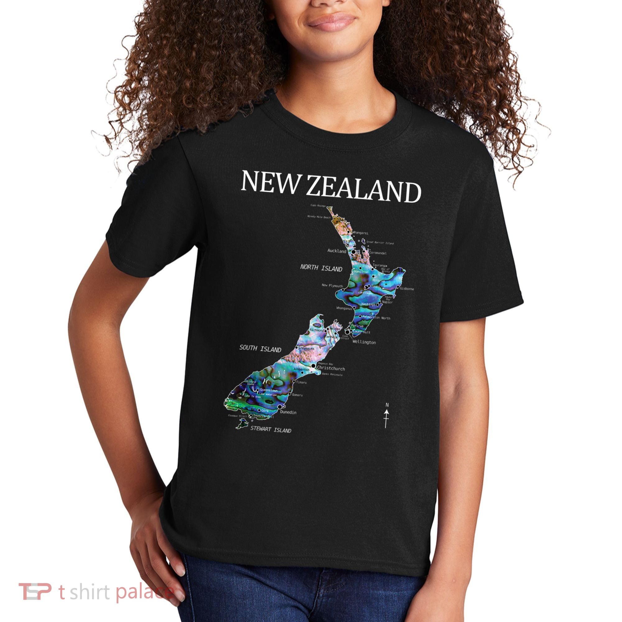 New Zealand Detailed Map Kids T-Shirt