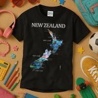 New Zealand Detailed Map Kids T-Shirt thumb 3