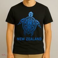 New Zealand Tribal Tattoo Blue Sea Turtle Souvenirs T-Shirt thumb 3