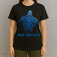 New Zealand Tribal Tattoo Blue Sea Turtle Souvenirs T-Shirt thumb 4