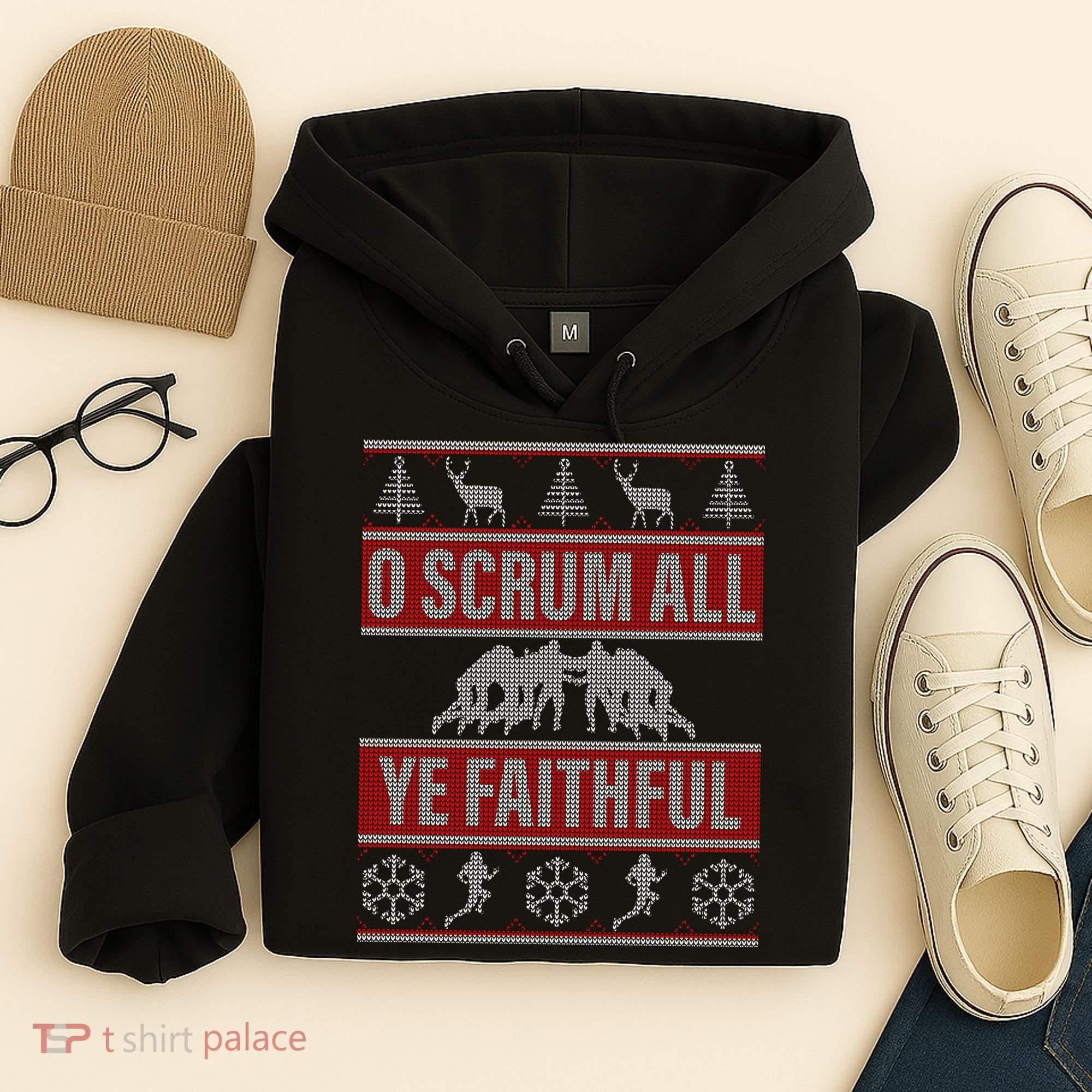 O Scrum All Ye Faithful Ugly Christmas Sweater Hoodie