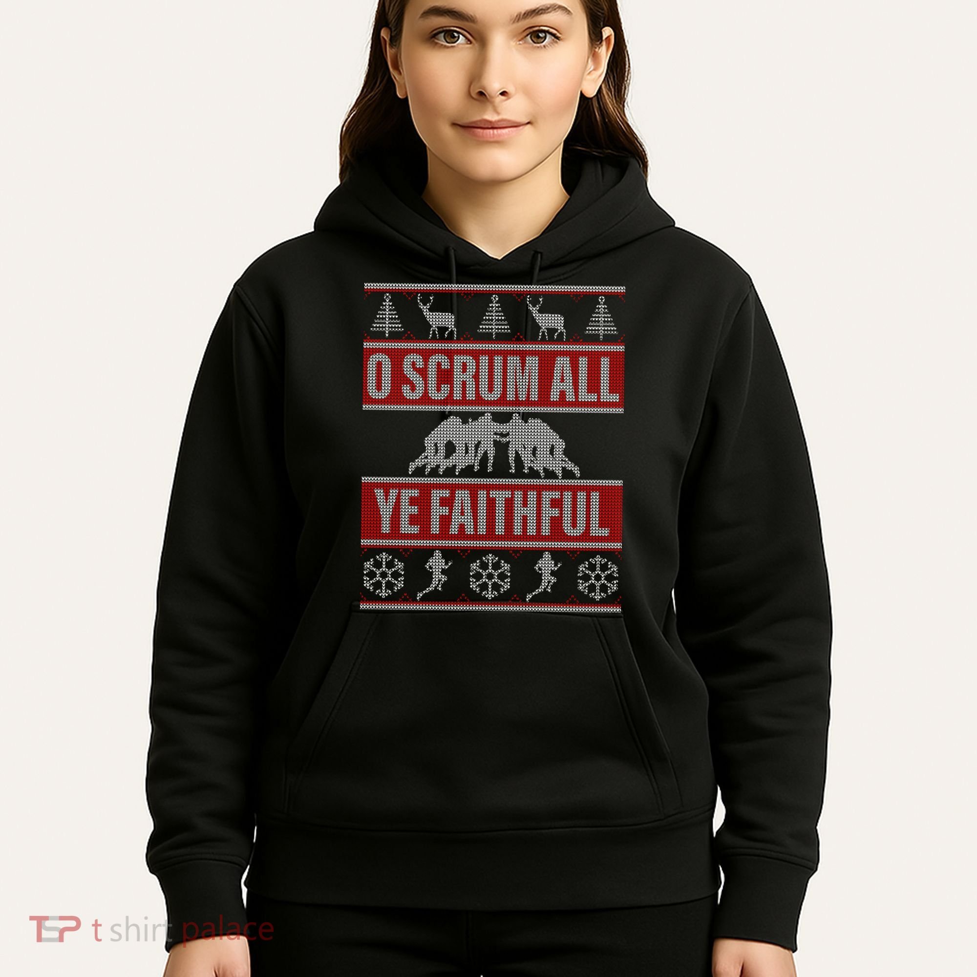 O Scrum All Ye Faithful Ugly Christmas Sweater Hoodie