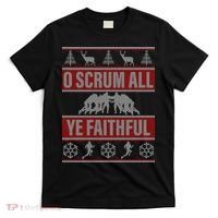 O Scrum All Ye Faithful Ugly Christmas Sweater T-Shirt thumb 0