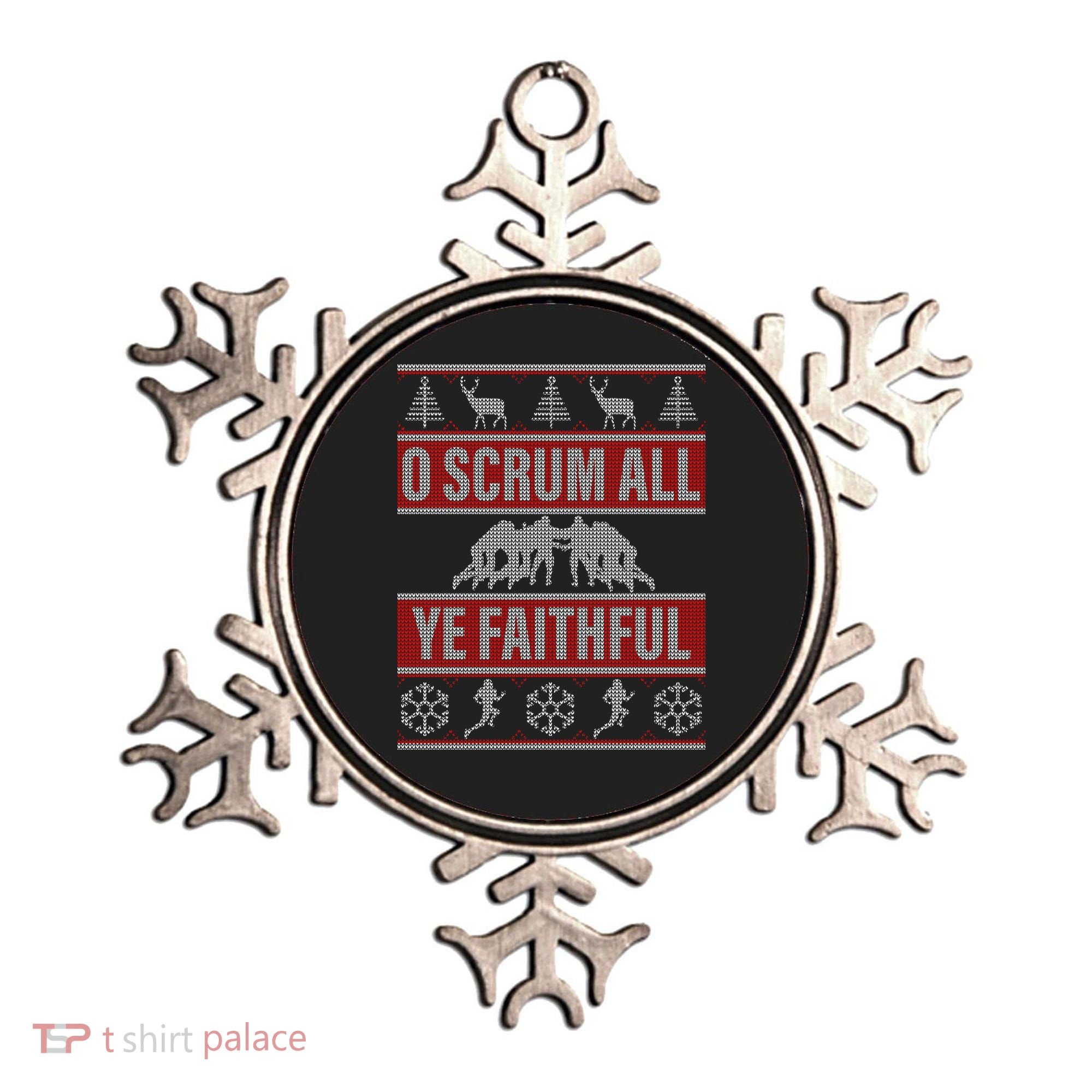 O Scrum All Ye Faithful Ugly Christmas Sweater Ornament