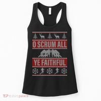 O Scrum All Ye Faithful Ugly Christmas Sweater Women's Tank Top thumb 0