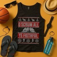 O Scrum All Ye Faithful Ugly Christmas Sweater Tank Top thumb 4