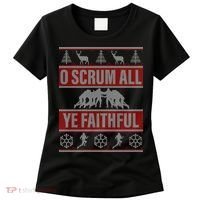 O Scrum All Ye Faithful Ugly Christmas Sweater Women's T-Shirt thumb 0