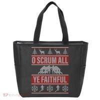 O Scrum All Ye Faithful Ugly Christmas Sweater Tote Bag thumb 0