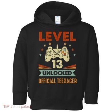 Officialnager 13th Birthday Level 13 Unlocked Toddler Hoodie