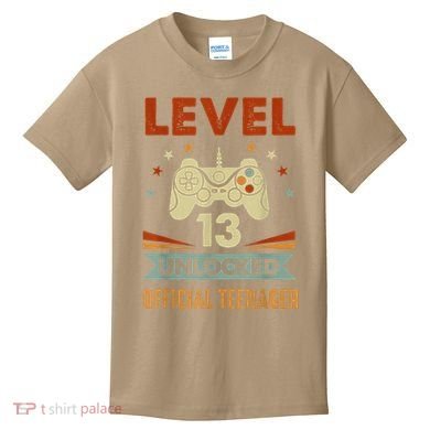 Officialnager 13th Birthday Level 13 Unlocked Kids T-Shirt