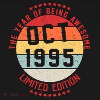 Oct 1995 Birthday The Year Of Being Awesome Gift Long Sleeve Shirt thumb 2