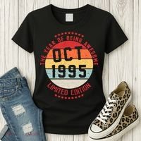 Oct 1995 Birthday The Year Of Being Awesome Gift Women's T-Shirt thumb 3