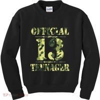 Officialnagern 13th Birthday Thirteen Camo Hunting Kids Sweatshirt thumb 0