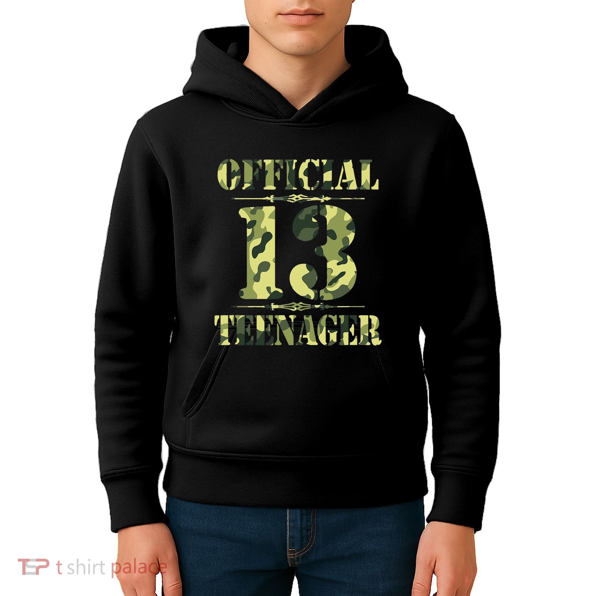 Officialnagern 13th Birthday Thirteen Camo Hunting Kids Hoodie