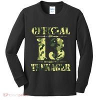 Officialnagern 13th Birthday Thirteen Camo Hunting Kids Long Sleeve Shirt thumb 0