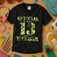 Officialnagern 13th Birthday Thirteen Camo Hunting Kids T-Shirt thumb 3