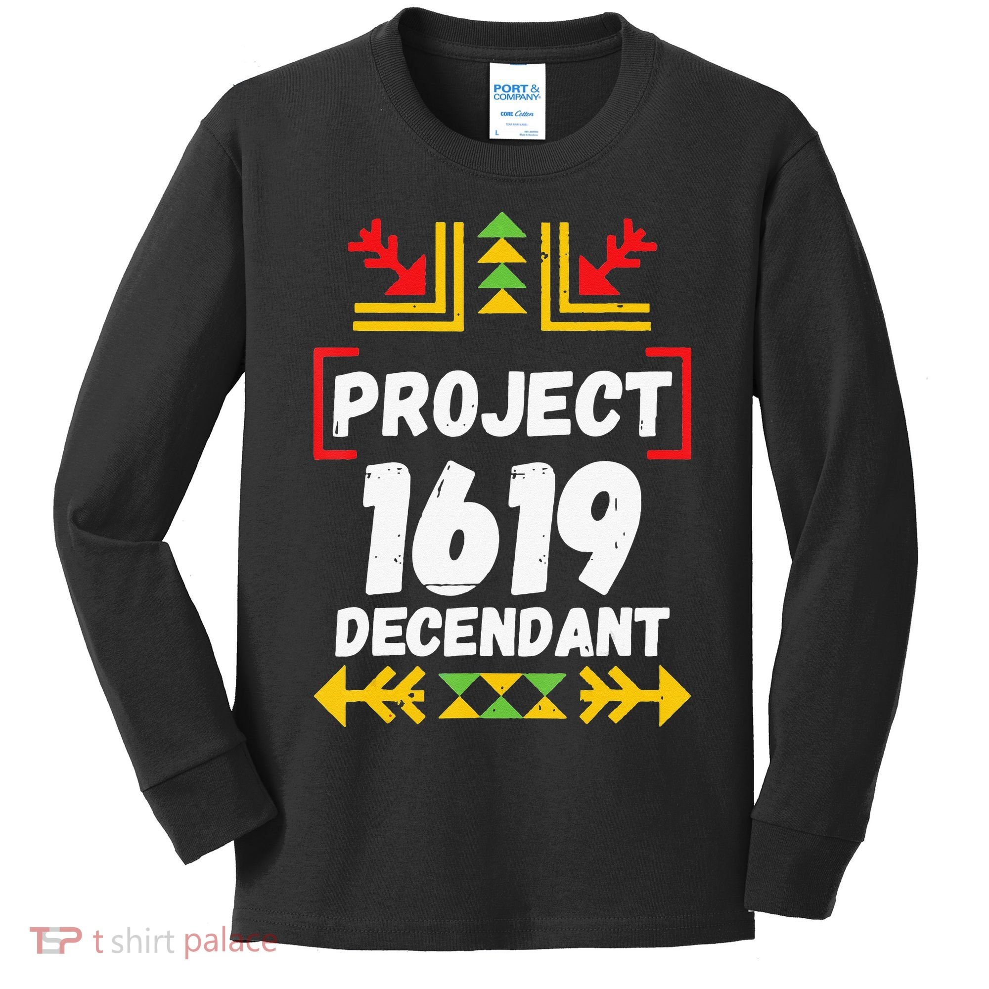 Official 1619 Project Black History Month Kids Long Sleeve Shirt