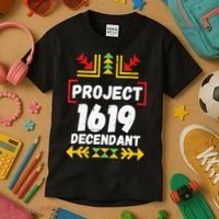 Official 1619 Project Black History Month Kids T-Shirt thumb 3