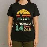 Ofishally 14 Year Oldnager Fishing 14th Birthday Party T-Shirt thumb 4