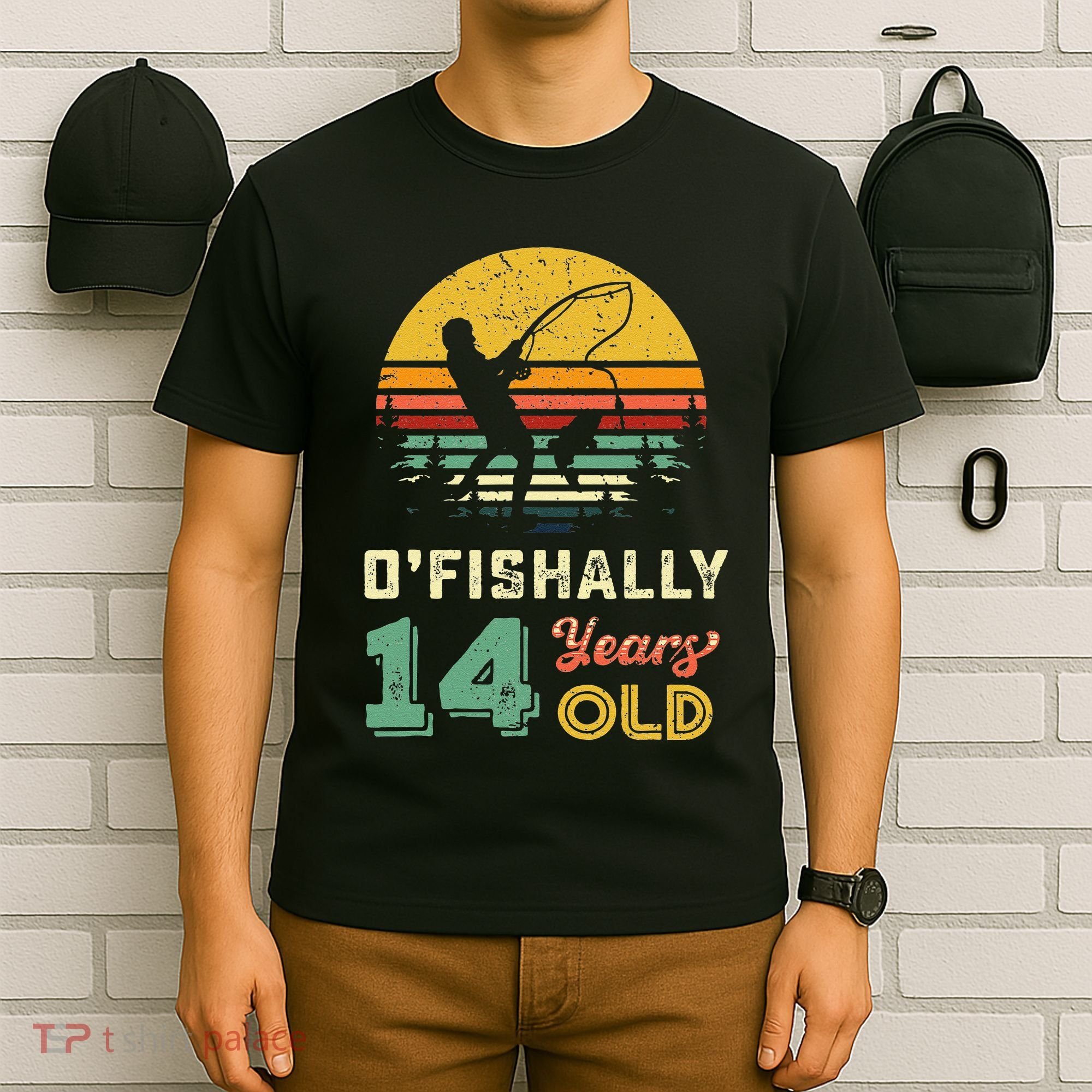 Ofishally 14 Year Oldnager Fishing 14th Birthday Party T-Shirt