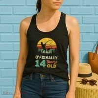 Ofishally 14 Year Oldnager Fishing 14th Birthday Party Women's Tank Top thumb 2