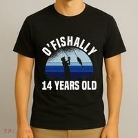 Ofishally 14 Years Old Fisherman 14th Birthday Fishing T-Shirt thumb 3