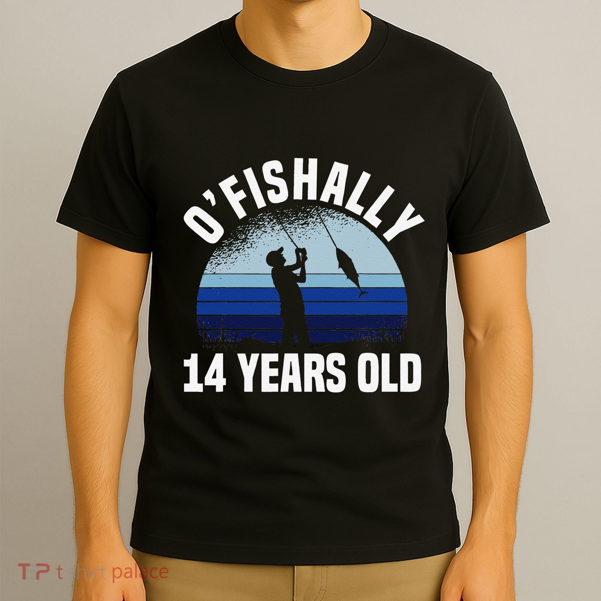 Ofishally 14 Years Old Fisherman 14th Birthday Fishing T-Shirt