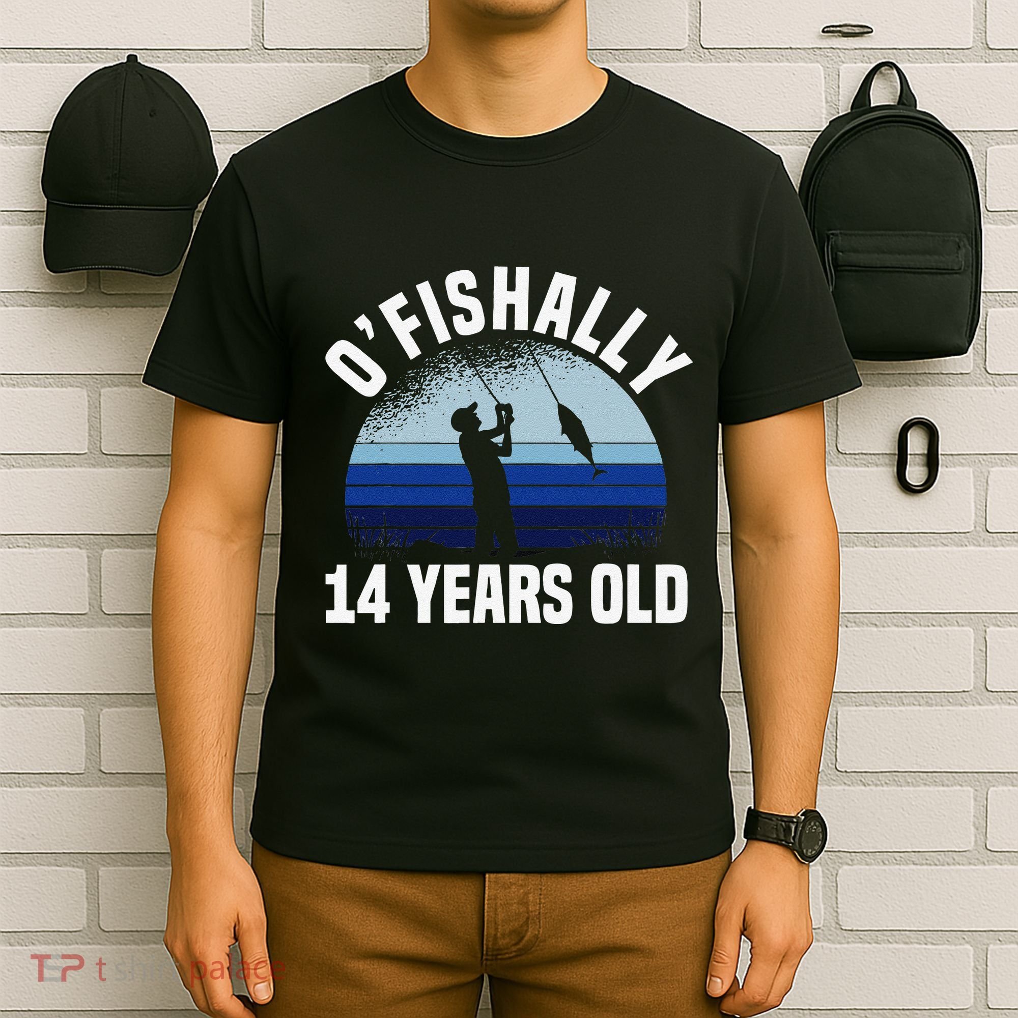 Ofishally 14 Years Old Fisherman 14th Birthday Fishing T-Shirt