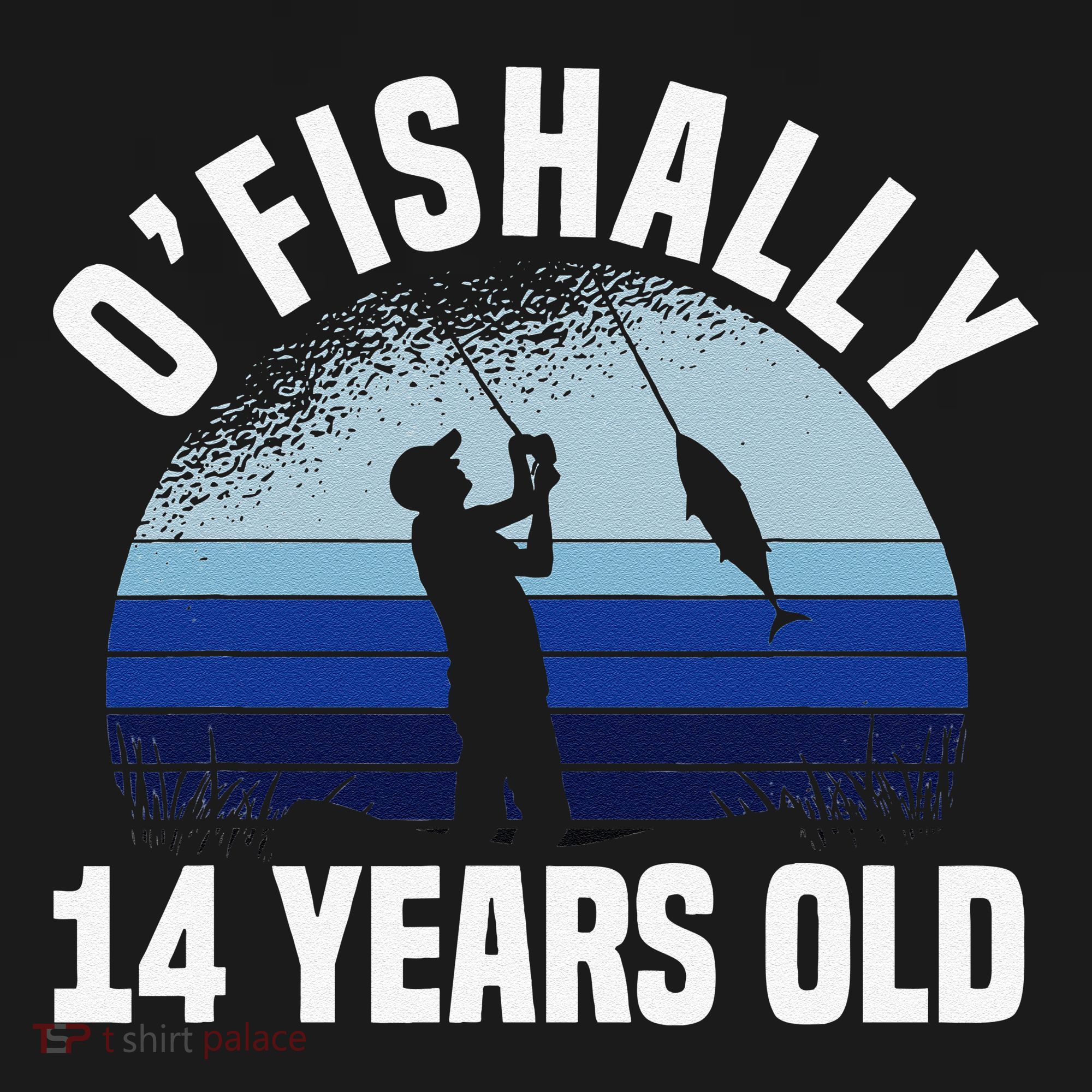 Ofishally 14 Years Old Fisherman 14th Birthday Fishing T-Shirt