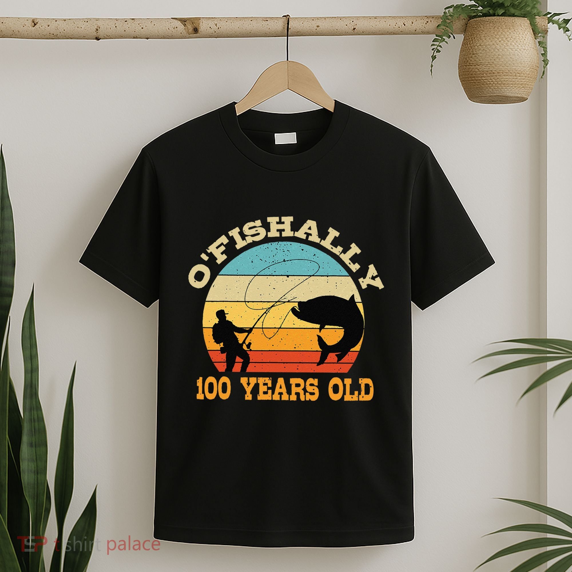 OFishally 100 Years Old Fishing Birthday Theme Party 100th T-Shirt