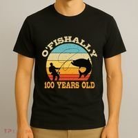 OFishally 100 Years Old Fishing Birthday Theme Party 100th T-Shirt thumb 3