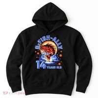 OFishAlly 14 Years Oldns 14th Birthday Fishing Hoodie thumb 0