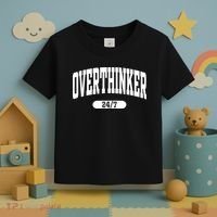 Overthinker 24/7 Funny Over Think Thinking Toddler T-Shirt thumb 3