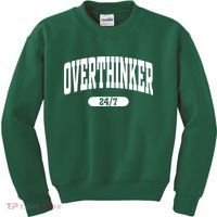 Overthinker 24/7 Funny Over Think Thinking Kids Sweatshirt thumb 0